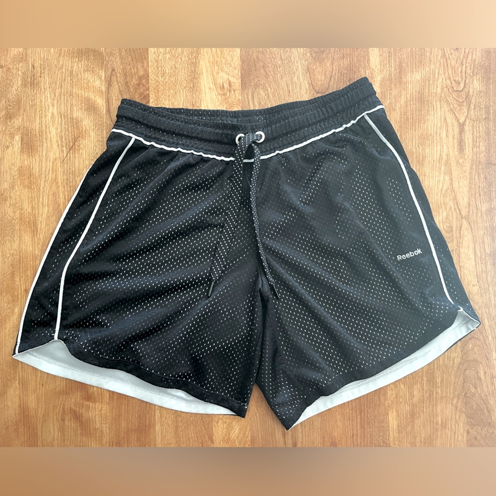 Reebok black mesh gym shorts